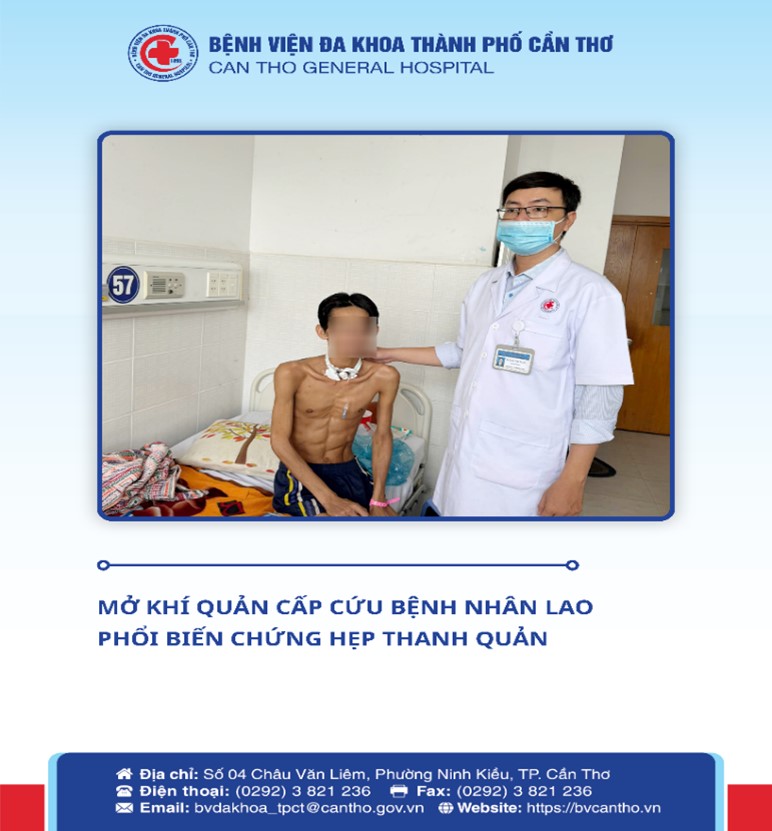 Cấp cứu thành công bệnh nhân lao phổi biến chứng hẹp thanh quản bằng kỹ thuật mở khí quản