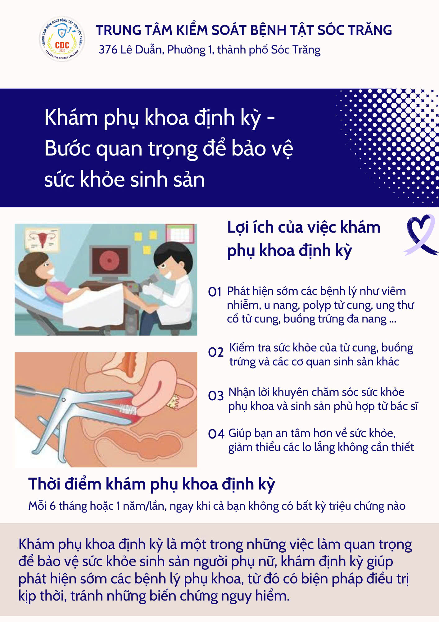 Khám phụ khoa định kỳ - Bước quan trọng để bảo vệ sức khoẻ sinh sản